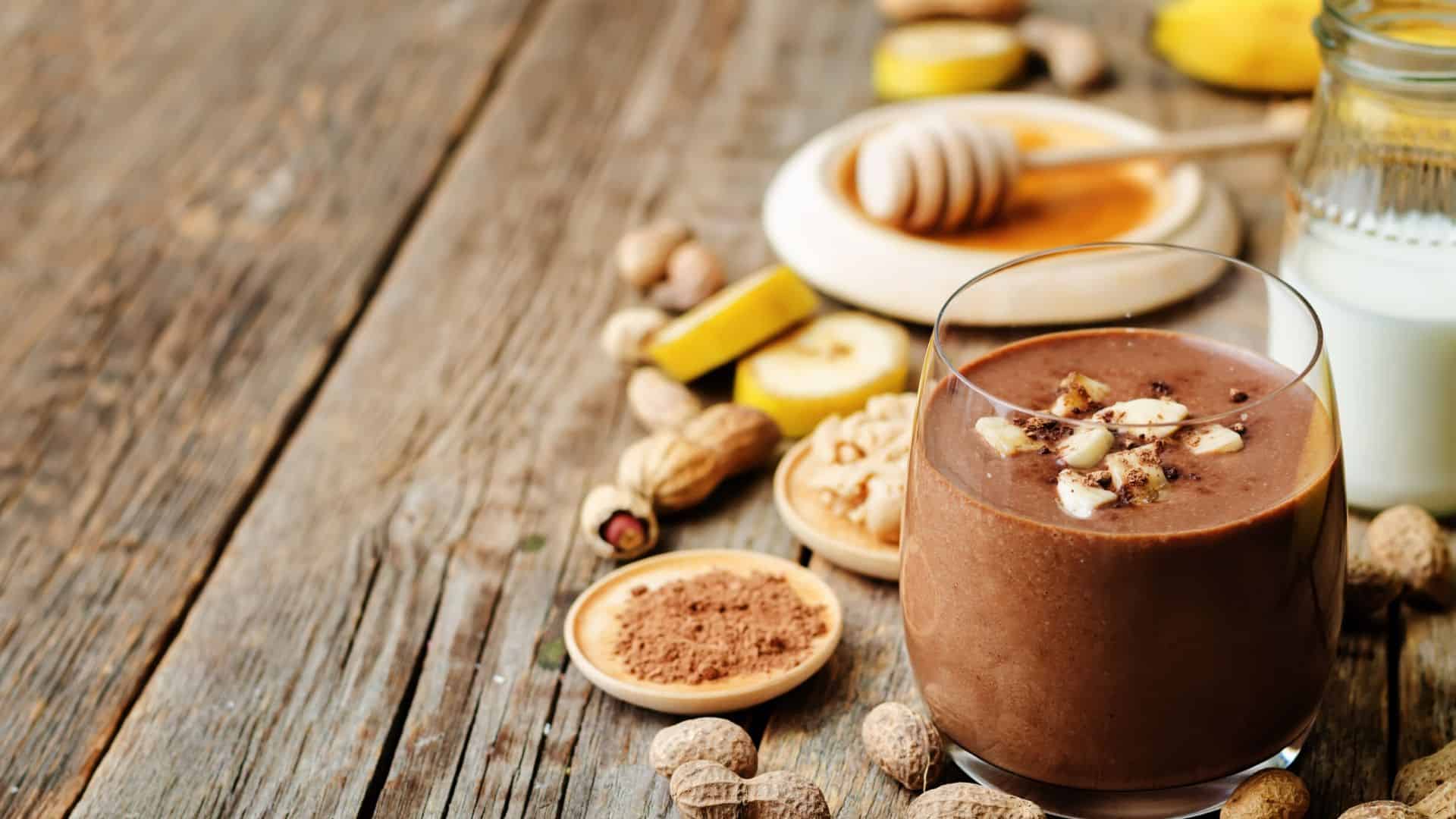 dark chocolate peanut butter banana smoothies